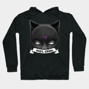 Riot grrl black cat mask Hoodie